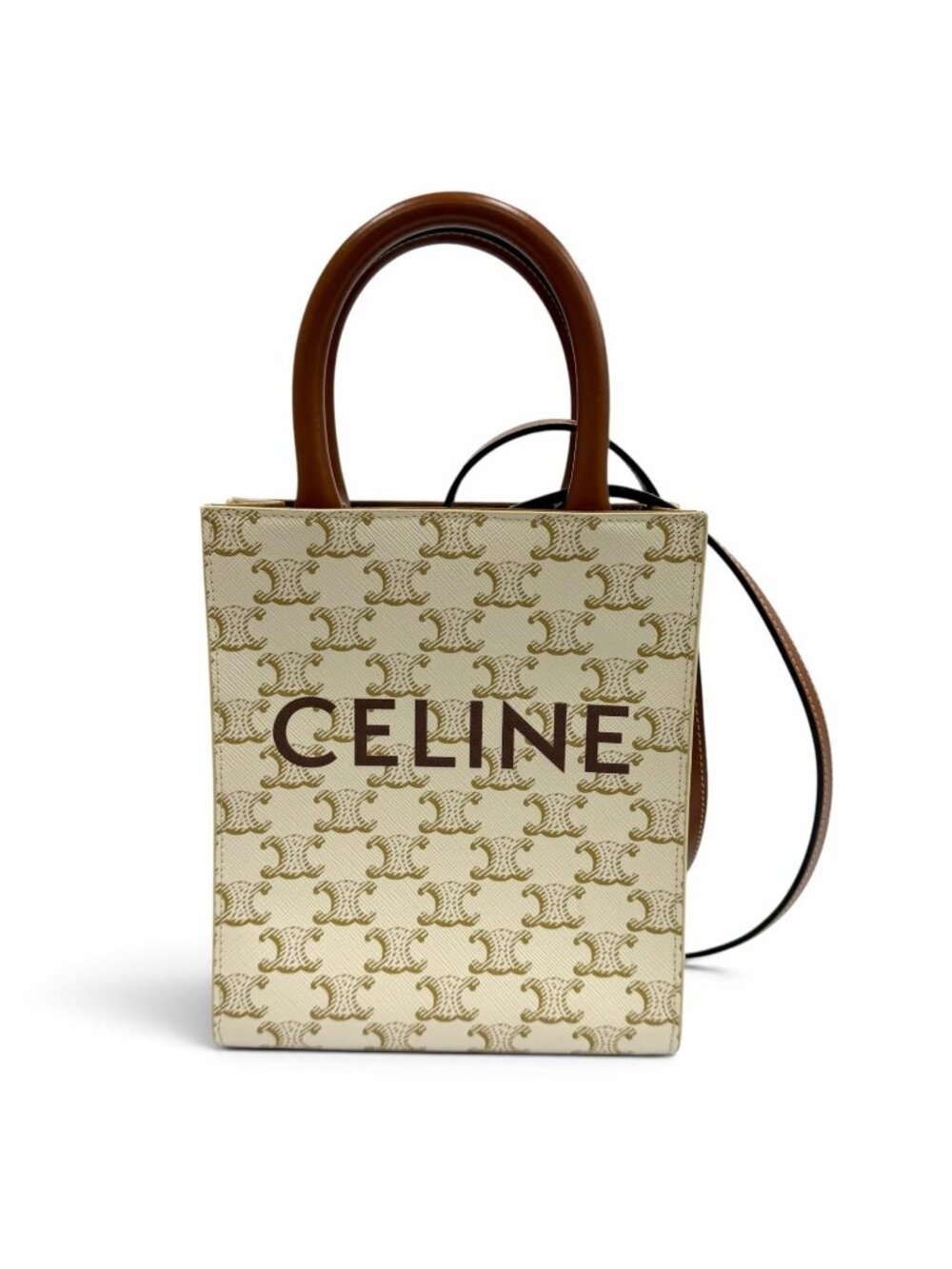 Celine Triomphe Leather Mini Vertical Cabas Shoulder Bag
